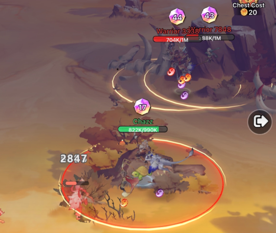 Showing a fight between two players
